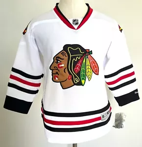Reebok NHL Youth Boys Chicago Blackhawks White Premier Jersey L/XL (14-16 ) - Picture 1 of 7