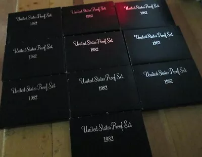 1982 Proof Set U.S. Mint 10 Sets San Francisco Mint 5 Coins Set + Medal - Image 1 of 3