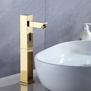 11.8"Bathroom Tall Gold Mixer Automatic Hand Sensor Free Faucet Basin Sink Taps - Bild 1 von 12