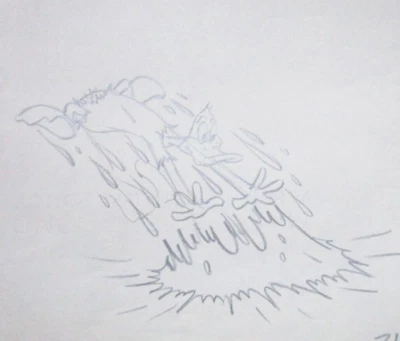 DAFFY DUCK 1960's Warner Brothers Original ANIMATION PRODUCTION cel DRAWING - Image 1 of 2