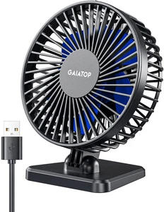 USB Desk Fan, Small but Powerful, Personal Portable Quiet 3 Speeds, Adjustable M - Picture 1 of 12