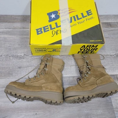 Belleville New Damaged FAFTWC 6.5 Female USA Combat Tactical Boots Tan Vibram - Image 1 of 4