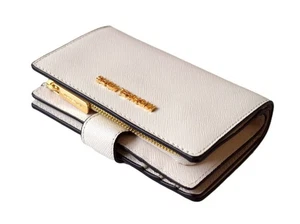 Michael Kors Geldbörse Portemonnaie Wallet JET SET TRAVEL BIFOLD ZIP light cream - Picture 1 of 8