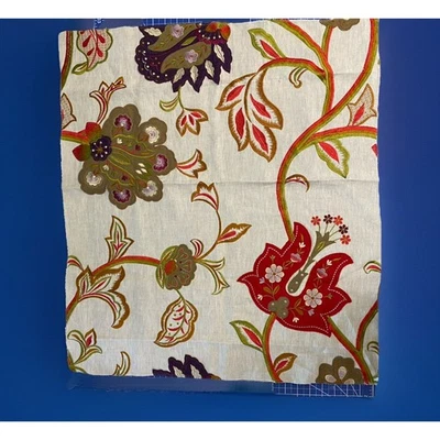 Mulberry Home Fantasy Floral Rojo/Dorado/Oliva Mezcla de Lino Tela Muestra 26"x29" Foto 1 de 3