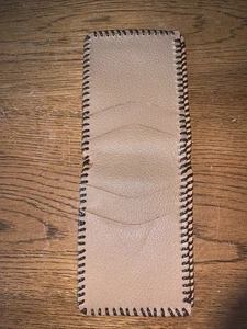 Handmade WALLET Genuine LEATHER with Edge LACING Men’s Bi-fold Handmade Billfold - Picture 1 of 3