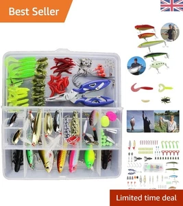 Multifunctional 120 PCS Fishing Lures in Tackle Box – For River and Sea Fishing - Picture 1 of 10