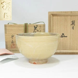 Shikasei Tea Bowl Enshu Seven Kilns Asahi Ware Matsubayashi Hosai 15th w/Box JPN - Picture 1 of 10