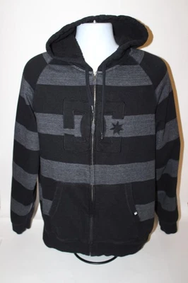 Винтажная мужская толстовка с капюшоном DC Shoe Co L на молнии шерпа с подкладкой куртка для скейтборда Y2K - Изображение 1 из 4