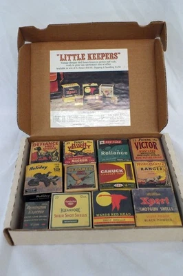 Vtg Tom Taber Miniature Shotgun Shell Boxes Little Keepers Duck Hunting Display - Image 1 of 4