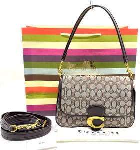 Bolso de 2 vías COACH C4821 Soft Tabby Signature Jacquard de lona de cuero marrón 1-0234585 - Imagen 1 de 24