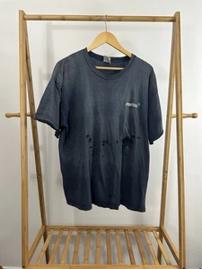 VTG Gradient Sun Faded Thrashed Distressed Worn WIP Work T-Shirt XL - Picture 1 of 8