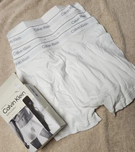 NUEVO CALVIN KLEIN Juego de 3 BLANCO Algodón BOXER BRIEF ROPA INTERIOR Hombres GRANDE LG - Imagen 1 de 6