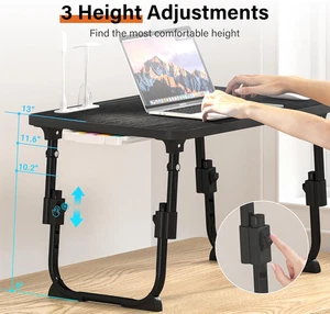 Laptop Desk for Bed Height Adjustable, Lap Bed Table with Usb/Storage Drawer/Cup - Picture 1 of 18