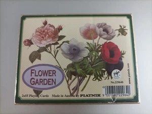 Lot De 2 Jeux De Cartes A Jouer Dans Un Coffret, Flower Gardent, Piatnik - Photo 1/9