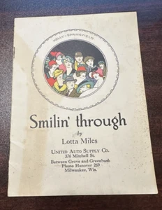 Folleto de neumáticos Kelly-Springfield 1923 Smilin' Through de Lotta Miles - Imagen 1 de 13