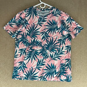 Marc Ecko Men's Size L Floral Print Cotton Short Sleeve Crew-Neck T-Shirt - Picture 1 of 11