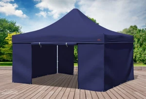Faltpavillon Faltzelt Pavillon 4x4 Blau Gartenzelt Klappzelt Wasserdicht - Bild 1 von 12