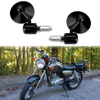 Espejos retrovisores redondos negros para manillar de motocicleta CNC de 7/8" para Suzuki TU250 TU250X Foto 1 de 4