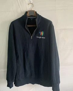 Google Wallet Men's Sweater Large Black 1/4 Zipper Vintage 2011 - Picture 1 of 10