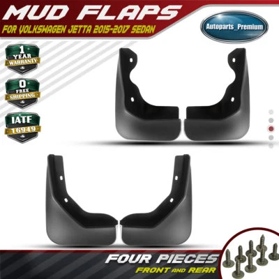 4x guardabarros delanteros y traseros para Volkswagen Jetta 2015 2016 2017 sedán Foto 1 de 4