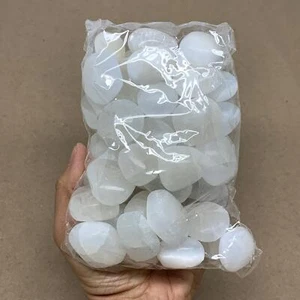 2,2 libras, 1" x 1,4", aprox 50 piezas, cristales de selenita caídos, ahorro satinado, B36897 - Imagen 1 de 9
