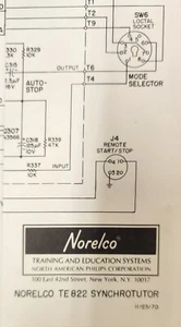 Norelco Model TE 822 "Synchrotutor" Schematic - Original - Picture 1 of 1