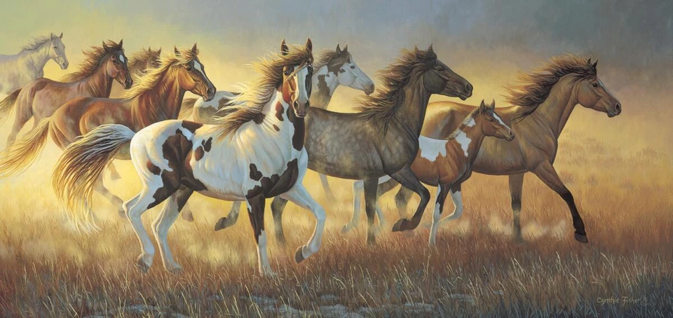 Mural de cerâmica Backsplash azulejo cavalo cozinha/banheiro - incêndio florestal - Cynthie Fisher - Imagem 1 de 1