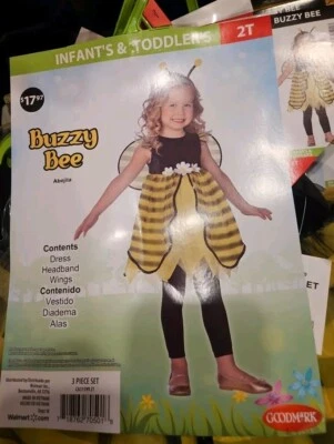 Disfraz de Halloween Buzzy Bee Niña Lindo Insecto 2T Infantil’sAnd Toddler’s Nuevo con Etiquetas Foto 1 de 4
