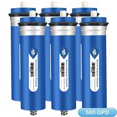 6 Pack 500 GPD Reverse Osmosis Membrane Home RO Drinking Water Filter Cartridges - Image 1 of 4