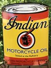 VINTAGE+INDIAN+MOTORCYCLE+MOTOR+OIL+CAN+PORCELAIN+DEALER+ADVERTISING+SIGN