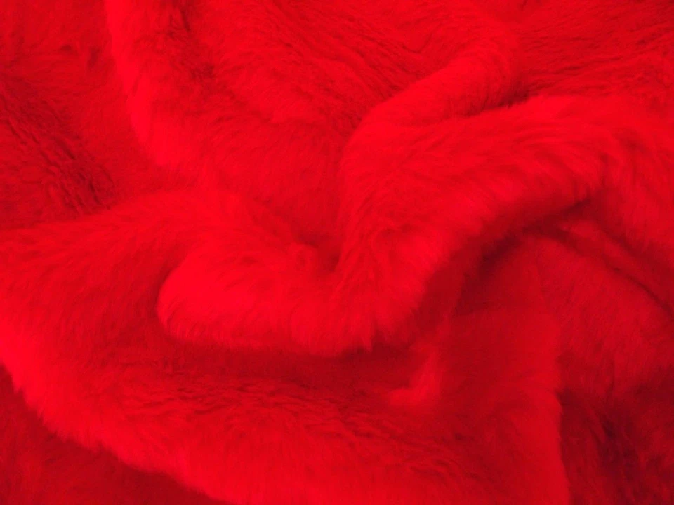 SHORT PLUSH Care Bear Faux Fur Fabric Material - RED - Image 1 of 1