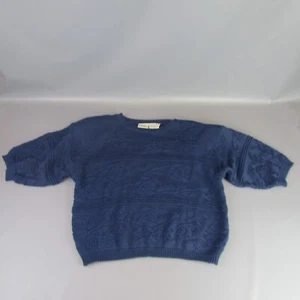 Vintage Together! Suéter Recortado Acrílico Para Mujer Talla L Manga 3/4 Grande Azul Marino - Imagen 1 de 8