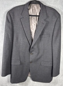 Lauren Ralph Lauren 100% Wool Blazer Size 46R Jacket Coat Grey Houndstooth - Picture 1 of 7