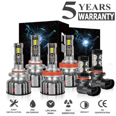 For Ford F150 2015-2020 CSP Front LED Headlight Hi/Lo Beam + Fog Light Bulbs - Изображение 1 из 4