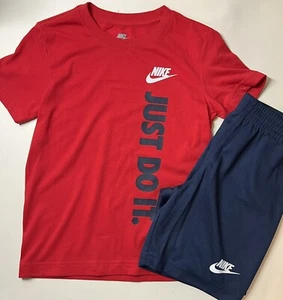 Boys Nike Air 2 Piece Outfit Tee Shirt And Shorts Size 6 Medium - Picture 1 of 5