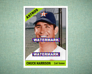Chuck Harrison Houston Astros 1966 Style Custom Baseball Art Card