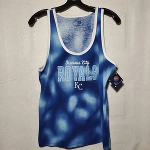 Kansas City Royals Tank Top Women's Large Blue Tie Dye Baseball MLB NWT - Picture 1 of 7