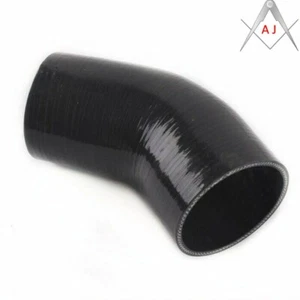 ID 5" 127mm 45 Degree Silicone Elbow Coupler Intercooler Pipe Turbo Hose Black - Picture 1 of 4