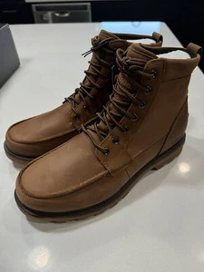 SOREL Men’s Carson MOC Leather WP In Velvet Tan / Gum 2 Size 10 US MSRP $165 - Picture 1 of 13