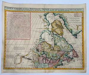 CANADÁ NOUVELLE FRANCIA 1720 por HENRI CHATELAIN MAPA ANTIGUO GRANDE SIGLO 18e - Imagen 1 de 11