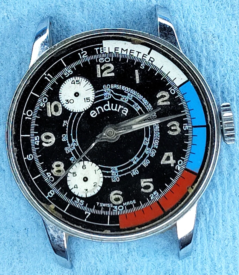 C1175 Hombre Vintage Telémetro Endura Esfera Elegante Cuerda Manual Reloj Antiguo Lote de Piezas Foto 1 de 2