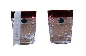Waterford Crystal Time Square 2023 Love Double Old Fashioned Ruby Set of 2 - Picture 1 of 6