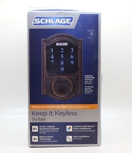 Schlage Electronic Touchscreen Deadbolt BE469NX CAM 716 Camelot Aged Bronze - Bild 1 von 3