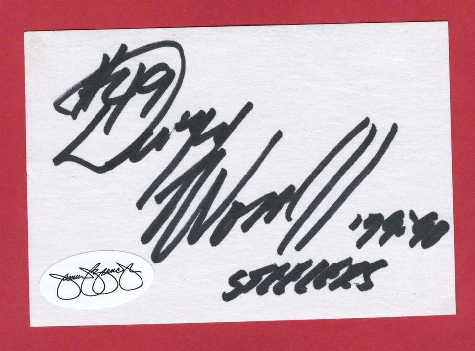 Dwayne Woodruff  Steelers Cut Index Card Autograph   JSA   Signed  Auto - Image 1 of 1