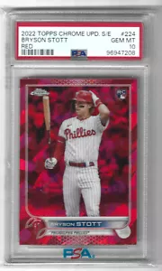 2022 Topps Chrome Update Sapphire Bryson Stott Red /5 #224 PSA 10 Phillies - Picture 1 of 1