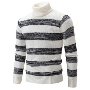 Pullover uomo casual lavorato a maglia fondo maglione caldo slim fit girocollo - Foto 1 di 10