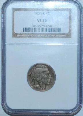 1923 S NGC VF35 Buffalo Nickel - Image 1 of 2
