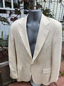 Vintage Mens, Large White, Pure Silk Sport Coat, Polo University By Ralph Lauren - Picture 1 of 4
