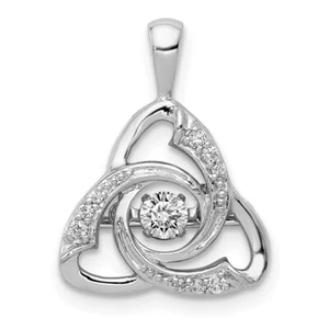 14K White Gold Diamond Celtic Pendant - Picture 1 of 4