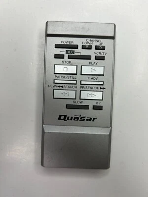 Quasar VSQS0338 Remote Control, Silver - OEM for VH5154YQ + Other 1980's Models - Image 1 of 2